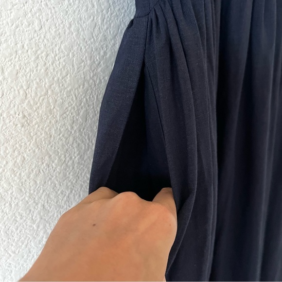 NWT Adeptt 100% Linen Babydoll Midi Shirt Dress Pockets Lagenlook SZ S - Picture 8 of 15